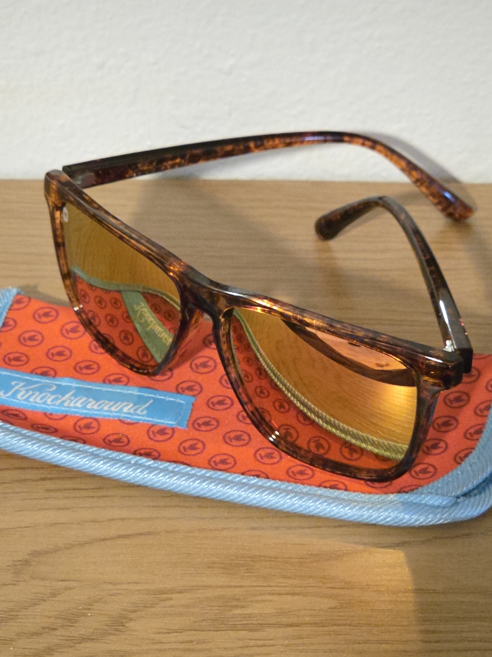 Knockaround Women's Tortoiseshell Polarized Sunglasses with Amber Lenses - Picture 4 of 9